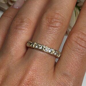 925 STERLING SILVER GOLD PLATED CZ RING SIZE 9